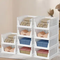 RUBOXA White Set of 6 Regular Multi-Utility Organisers-4