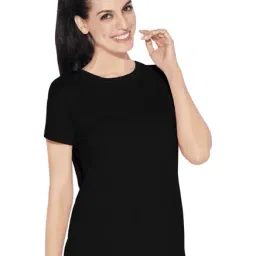 Enamor Jet Black Cotton T-Shirt-image-66