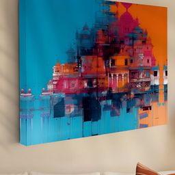 Aura Blue & Orange 1 Piece Canvas Other Wall Paintings-image-62