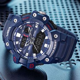 V2A Men Dial & Textured Straps Analogue Watch V2A-OT-2202-Blue-24