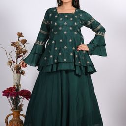 Morchari Embroidered Top With Skirt Co-Ords-picture-17