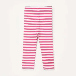 Juniors by Lifestyle Kids Fuchsia Pink Cotton Striped Leggings-image-25