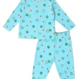 MiArcus Kids Blue Printed Full Sleeves Sweatshirt Set-73