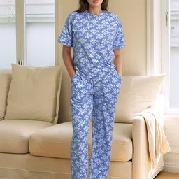ELEVENS HEAVEN Women Floral Printed Night Suit-image-7