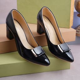 Get Glamr Women Black Solid Pumps-25
