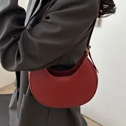 LULU & SKY PU Structured Hobo Bag With Tasselled-5