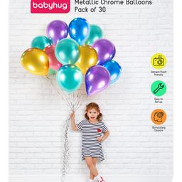 Babyhug Metallic Chrome Balloons - Pack of 30-22