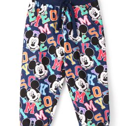 Babyhug Disney Cotton Looper Knit Full Length Lounge Pant Mickey Mouse Print - Navy Blue-image-61
