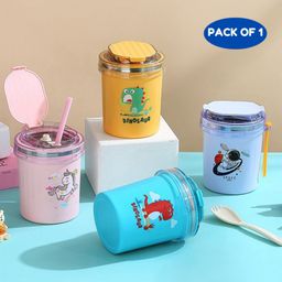 Puchku 530 ml Kids Food Soup Tumbler Stainless Steel Baby Theme Pack of 1-26