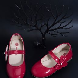 Mine Sole Bow Detailed Ballerinas  -Red-image-70