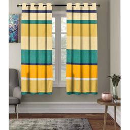 RRC Super Soft Brushed Microfiber Cotton Curtains For Window - Multicolor-11
