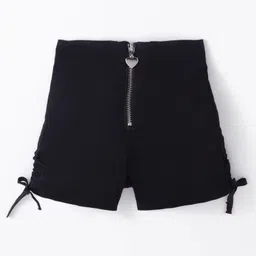 Kookie Kids Knit Mid Thigh Length Solid Shorts - Black-picture-47