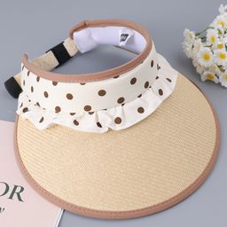 Babyhug Free Size Visor Cap With Polka Dot Print - Khaki-6