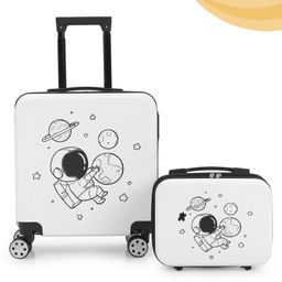Kids Travel Luggage With Carry-On Luggage & Wheels Pack of 2 White - 15 Inches-image-61