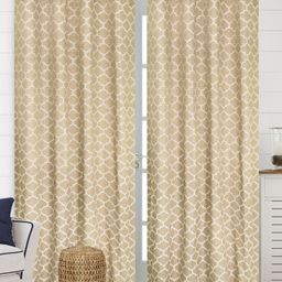 Saral Home Noor Cotton Long Door Room Darkening Curtain 2PC,Beige. 4x9 ft-15