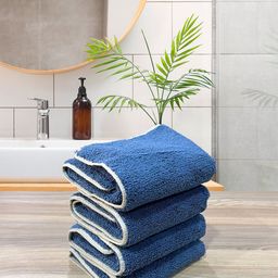 LABHAM Insignia Navy-Blue 4 Pieces 450 GSM Ultra Absorbant Hand Towel-17