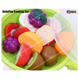 Toyshine Realistic Sliceable 6 Pcs Fruits Cutting Play Toy Set with Pan - Multicolor image 2