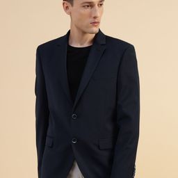 Givo Notched Lapel Single-Breasted Smart Fit Formal Blazer-image-75