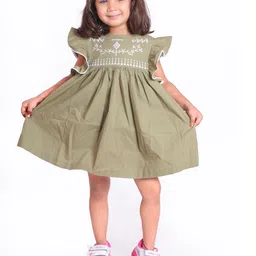 Miyo Girls Round Neck Cap Sleeves Fit & Flare Midi Dress-image-83