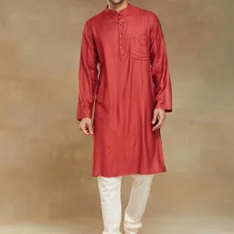 Fabindia Striped Mandarin Collar Dobby Weave Straight Kurta-picture-37