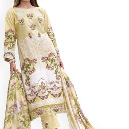 DRAVINAM Trends Floral Embroidered Thread Work Pure Cotton Unstitched Dress Material-picture-42