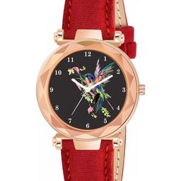 Gopal Shopcart Unisex Printed Dial&Textured Strap Analogue Watch GR379RG Chakali Red Vel L-11