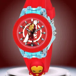 ON TIME OCTUS Boys Printed Dial Analogue Watch KD-040 RED IRONMAN-17