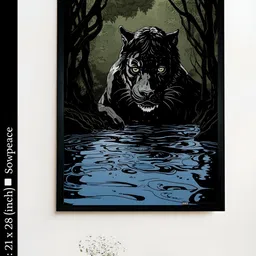 SOWPEACE Black & Blue 1 Piece Canvas Birds and Animals Wall Photographs-image-57
