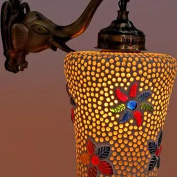 SOMIL Multicoloured Printed Glass Cylinder Shaped Wall Lamp-image-31