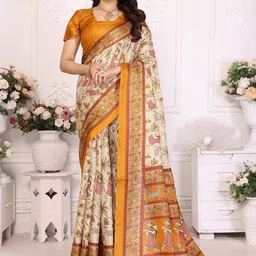 KALINI Kalamkari Art Silk Saree-image-96
