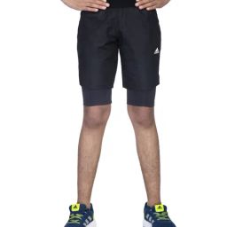Adidas Kids YB 2IN1 Carbon Black Sports Shorts-image-18