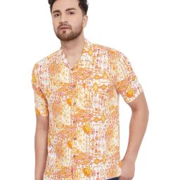 Even Yellow Slim Fit Printed Shirt-image-85