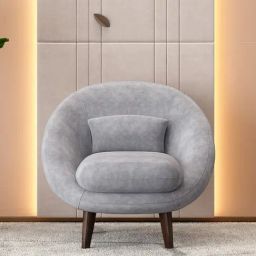 Durian Barret Grey Fabric 1 Seater Sofa-image-67