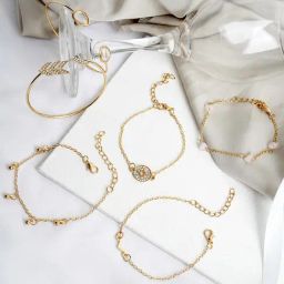 Joker & Witch Golden Arrow Head Flexible fit Bracelet - Set of 6-36