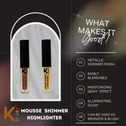 KINDED Mousse Shimmer Highlighter 03 Cool Copper & 04 Golden Glaze Combo image 4