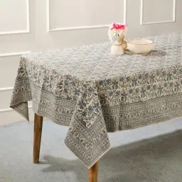 Fabindia Zaira Blue Cotton Printed Table Cloth (4 Seater)-image-7
