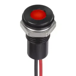 RS PRO Red Panel Mount Indicator 1.8-3.3V DC, Mounting Hole Size 8 mm, Termination Type Lead Wires, IP Rating IP67, Model No 1329143-4