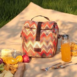 ZOUK Orange Woven Handbag image 1