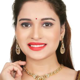 VATSALYA creation Gold-Plated Artificial Stone Studded Jewellery Set-15