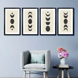 999store Beige & Black Moon And Star Canvas Wall Painting-picture-40