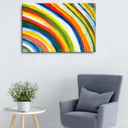 999store Multicolor Abstract Framed Canvas Painting-20