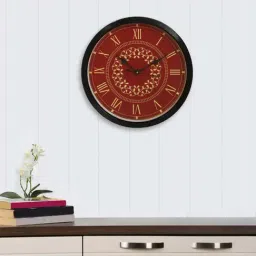 eCraftIndia Designer Round Analog Black Wall Clock-image-43
