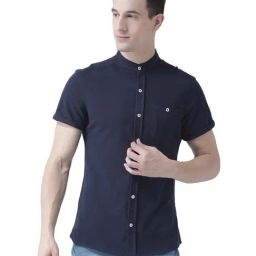Club York Navy Cotton Regular Fit Shirt-image-60