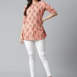 Divena Cotton Peach Floral Top-image-77