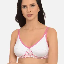 Mod & Shy Pink & White Non Wired Non Padded Full Coverage Bra-picture-2