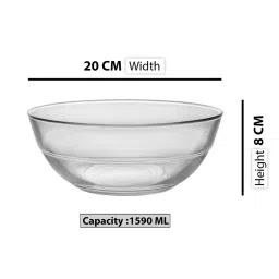 Duralex 'Lys' Transparent Glass 2 Serving Bowl (1.59 L) - Set of 3 image 5