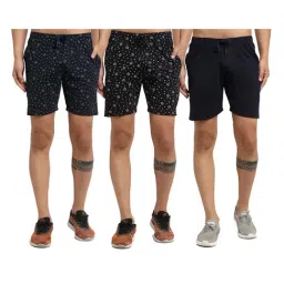 Vimal Jonney Multicolor Mid Rise Shorts (Pack of 3)-image-93