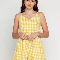 Zink London Yellow Check Playsuit-picture-22