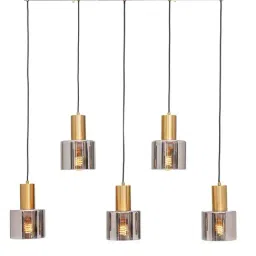 Kapoor E Illuminations 'Sedona' Grey & Golden Metal 5-In-1 Chandelier-image-79