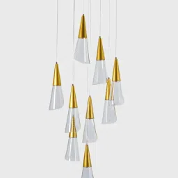 Kapoor E Illuminations 'Blenheim' White & Golden Acrylic 9-In-1 Led Chandelier-image-43